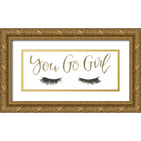 Girl Power V Gold Ornate Wood Framed Art Print with Double Matting by Jackson, Jenaya