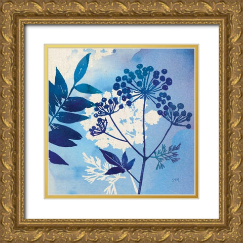 Blue Sky Garden I Gold Ornate Wood Framed Art Print with Double Matting by Studio Mousseau