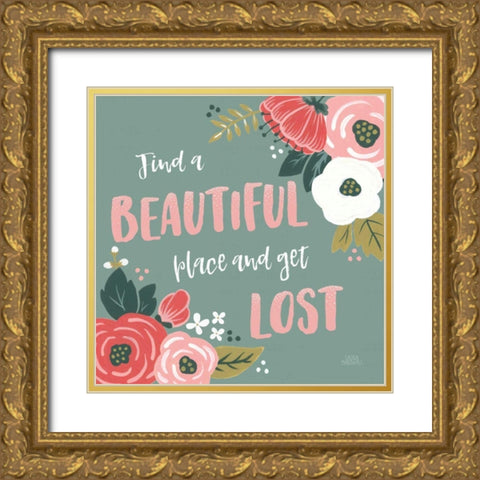 Wildflower Daydreams VIII Gold Ornate Wood Framed Art Print with Double Matting by Marshall, Laura