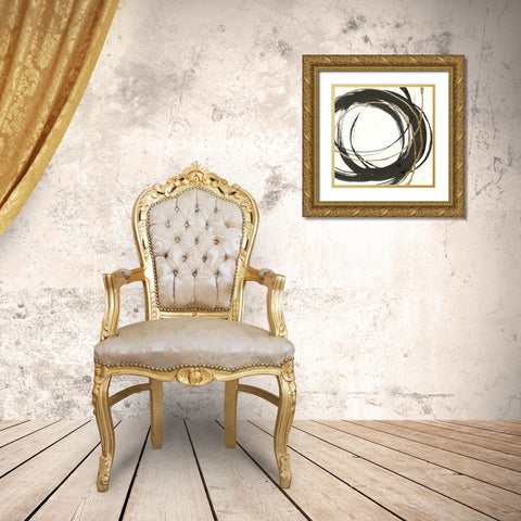Gilded Enso II Gold Ornate Wood Framed Art Print with Double Matting by Paschke, Chris