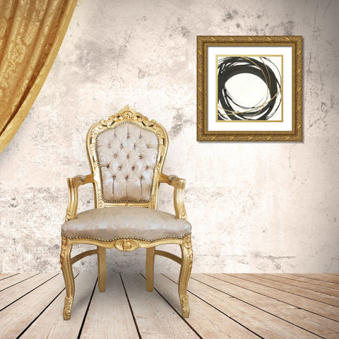 Gilded Enso III Gold Ornate Wood Framed Art Print with Double Matting by Paschke, Chris