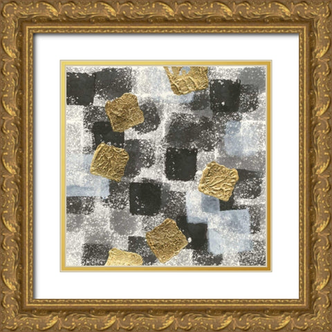 Gold Squares I Gold Ornate Wood Framed Art Print with Double Matting by Paschke, Chris