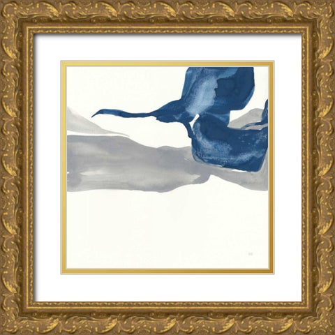 Sapphire and Gray I Gold Ornate Wood Framed Art Print with Double Matting by Paschke, Chris
