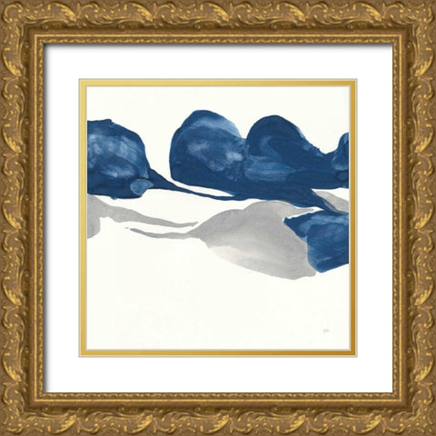 Sapphire and Gray II Gold Ornate Wood Framed Art Print with Double Matting by Paschke, Chris