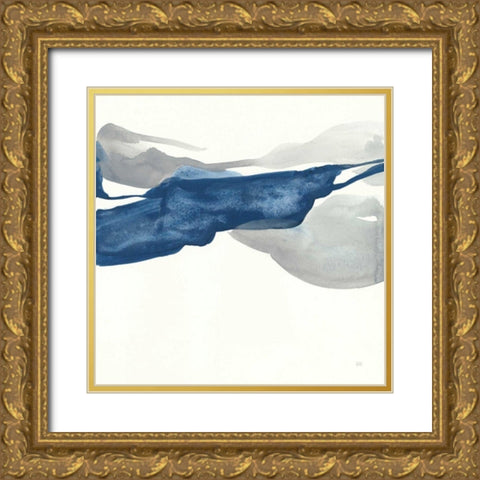 Sapphire and Gray III Gold Ornate Wood Framed Art Print with Double Matting by Paschke, Chris