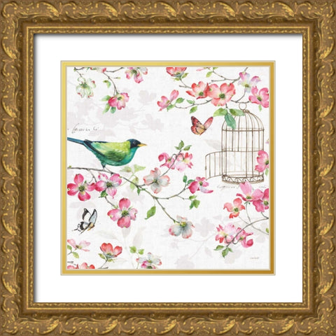 Dogwood Garden IV Gold Ornate Wood Framed Art Print with Double Matting by Audit, Lisa