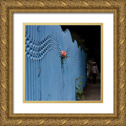 Rose on Pentonville Gold Ornate Wood Framed Art Print with Double Matting by Bevan, Keri