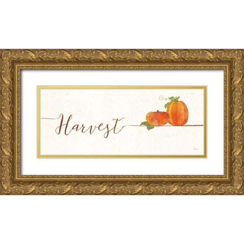 Underlined Fall I Gold Ornate Wood Framed Art Print with Double Matting by Charron, Veronique