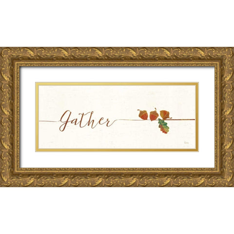 Underlined Fall II Gold Ornate Wood Framed Art Print with Double Matting by Charron, Veronique