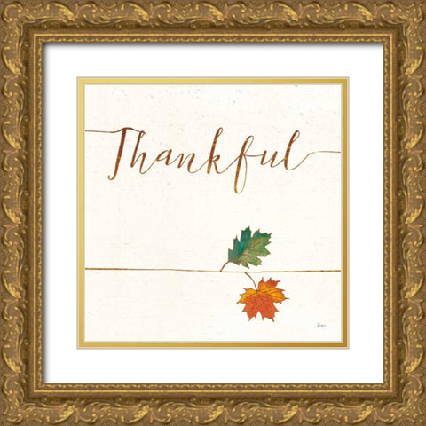 Underlined Fall VII Gold Ornate Wood Framed Art Print with Double Matting by Charron, Veronique