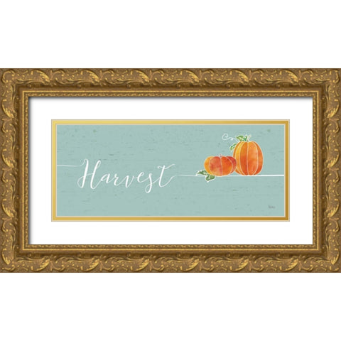 Underlined Fall I Color Gold Ornate Wood Framed Art Print with Double Matting by Charron, Veronique