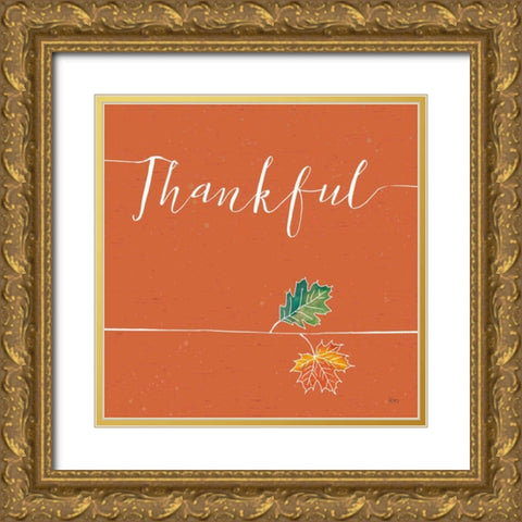 Underlined Fall VII Color Gold Ornate Wood Framed Art Print with Double Matting by Charron, Veronique