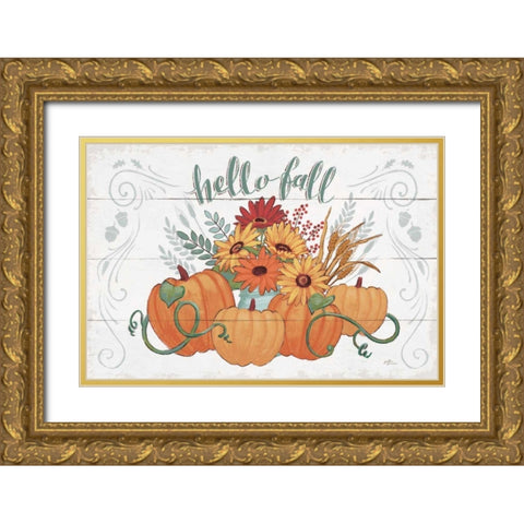 Fall Fun I Gold Ornate Wood Framed Art Print with Double Matting by Penner, Janelle