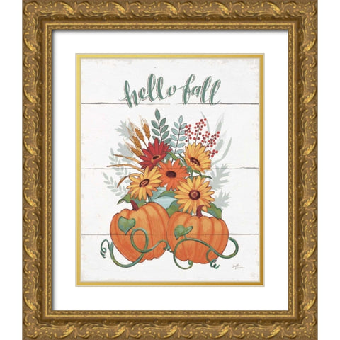 Fall Fun II Gold Ornate Wood Framed Art Print with Double Matting by Penner, Janelle