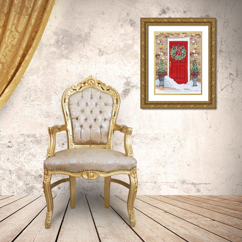 Night Before Christmas I Gold Ornate Wood Framed Art Print with Double Matting by McKenna, Kathleen Parr