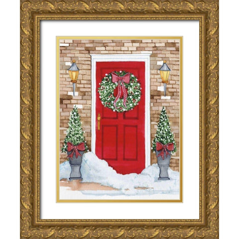 Night Before Christmas I Gold Ornate Wood Framed Art Print with Double Matting by McKenna, Kathleen Parr