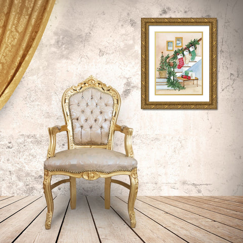 Night Before Christmas II Gold Ornate Wood Framed Art Print with Double Matting by McKenna, Kathleen Parr