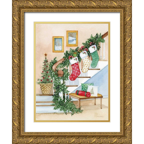 Night Before Christmas II Gold Ornate Wood Framed Art Print with Double Matting by McKenna, Kathleen Parr