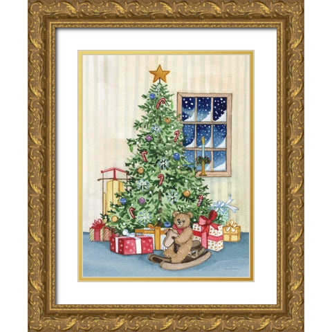 Night Before Christmas III Gold Ornate Wood Framed Art Print with Double Matting by McKenna, Kathleen Parr