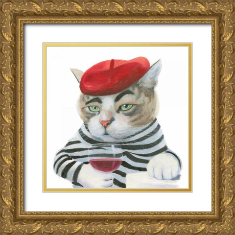 Cattitude III Gold Ornate Wood Framed Art Print with Double Matting by Sullivan, Myles