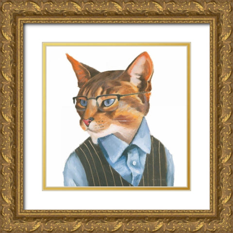 Cattitude IV Gold Ornate Wood Framed Art Print with Double Matting by Sullivan, Myles