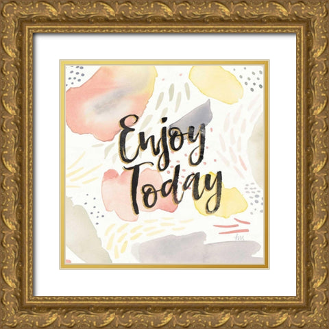 Meadow Breeze IV Gold Ornate Wood Framed Art Print with Double Matting by Marshall, Laura