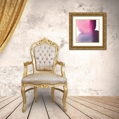 Swish of Magenta II Gold Ornate Wood Framed Art Print with Double Matting by Rhue, Piper