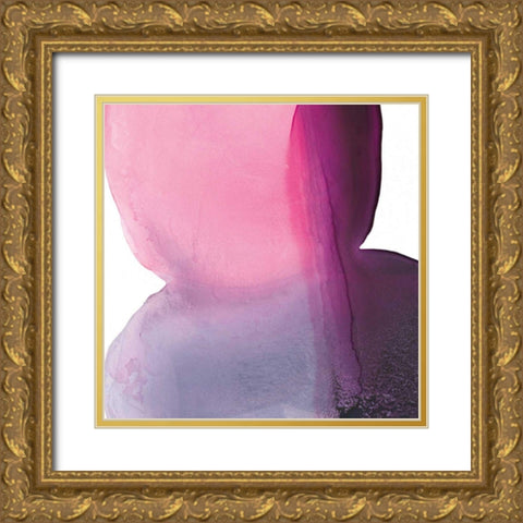 Swish of Magenta II Gold Ornate Wood Framed Art Print with Double Matting by Rhue, Piper