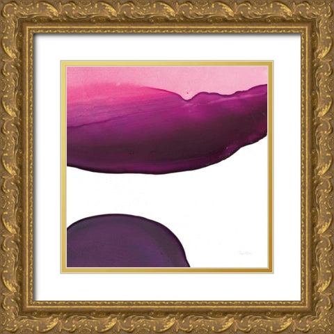 Swish of Magenta III Gold Ornate Wood Framed Art Print with Double Matting by Rhue, Piper