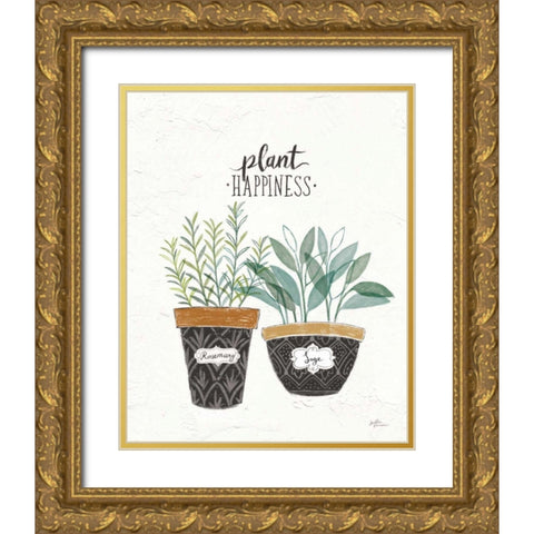 Fine Herbs IV Gold Ornate Wood Framed Art Print with Double Matting by Penner, Janelle