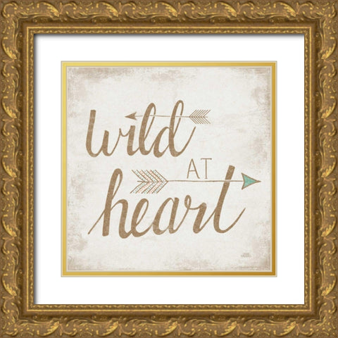 Wild at Heart Beige Gold Ornate Wood Framed Art Print with Double Matting by Marshall, Laura