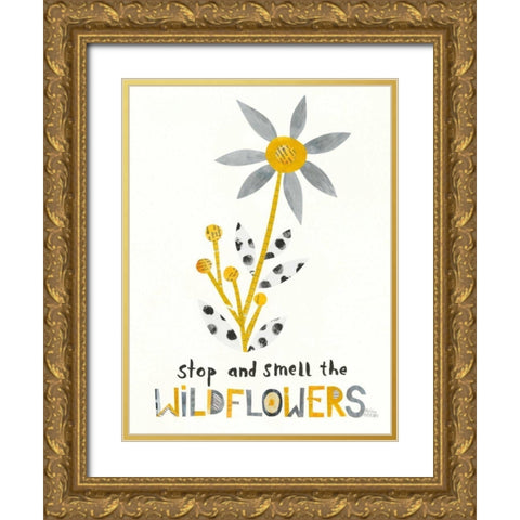 Bloom Boldly III Gold Ornate Wood Framed Art Print with Double Matting by Averinos, Melissa