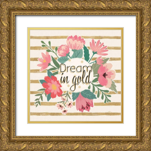 Gorgeous III Pink Gold Ornate Wood Framed Art Print with Double Matting by Penner, Janelle