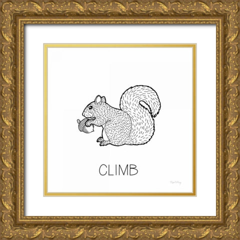 Color the Forest VIII Climb Gold Ornate Wood Framed Art Print with Double Matting by DeNeige, Elyse