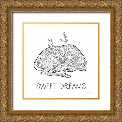 Color the Forest III Sweet Dreams Gold Ornate Wood Framed Art Print with Double Matting by DeNeige, Elyse