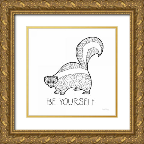 Color the Forest X Be Yourself Gold Ornate Wood Framed Art Print with Double Matting by DeNeige, Elyse