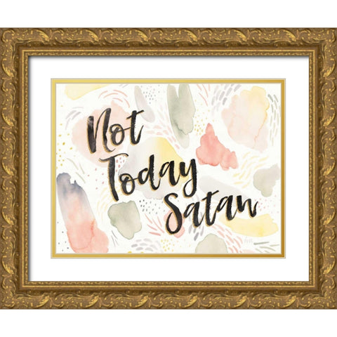 Meadow Breeze VI Not Today Satan Gold Ornate Wood Framed Art Print with Double Matting by Marshall, Laura