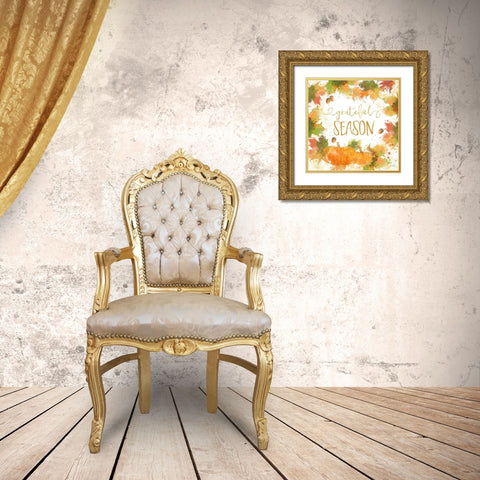 Harvest Splash II Gold Ornate Wood Framed Art Print with Double Matting by Pertiet, Katie