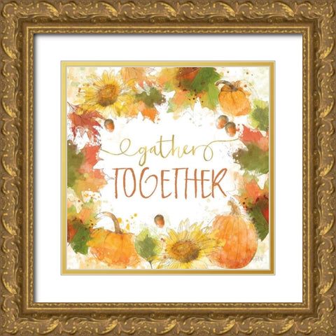 Harvest Splash IV Gold Ornate Wood Framed Art Print with Double Matting by Pertiet, Katie