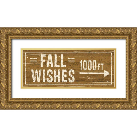 Harvest Signs V Gold Ornate Wood Framed Art Print with Double Matting by Pela Studio