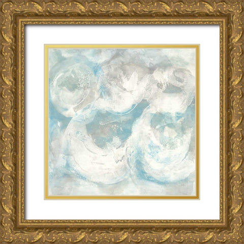 Pale Blue Circles IV Gold Ornate Wood Framed Art Print with Double Matting by Paschke, Chris