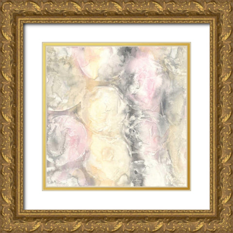 Blush Circles I Gold Ornate Wood Framed Art Print with Double Matting by Paschke, Chris