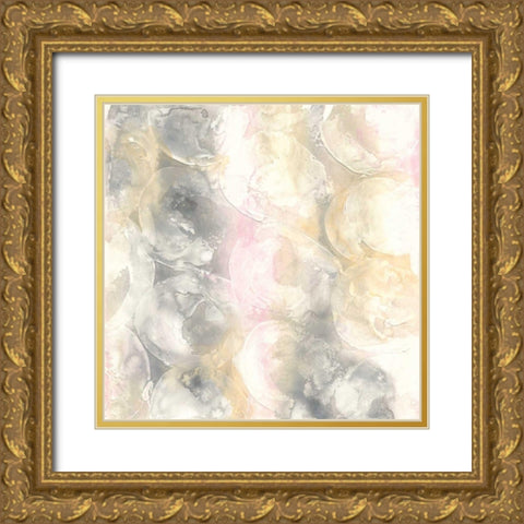 Blush Circles II Gold Ornate Wood Framed Art Print with Double Matting by Paschke, Chris