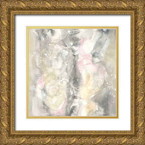 Blushing Snowflakes II Gold Ornate Wood Framed Art Print with Double Matting by Paschke, Chris