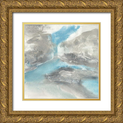 Blue Tones II Gold Ornate Wood Framed Art Print with Double Matting by Paschke, Chris