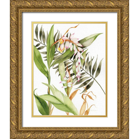 Botanical Shell Ginger Crop Gold Ornate Wood Framed Art Print with Double Matting by McKenna, Kathleen Parr