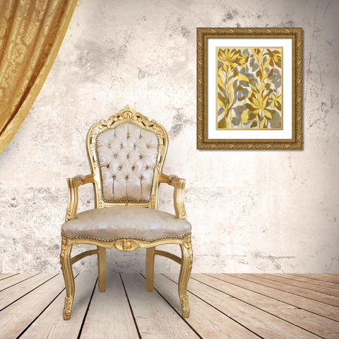 Painted Tropical Screen I Gold Ornate Wood Framed Art Print with Double Matting by Vassileva, Silvia