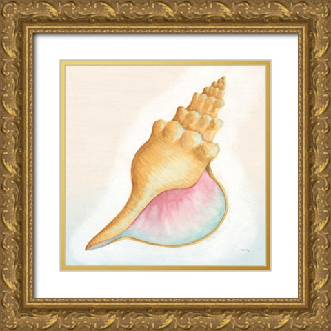 Boardwalk Conch Gold Ornate Wood Framed Art Print with Double Matting by DeNeige, Elyse