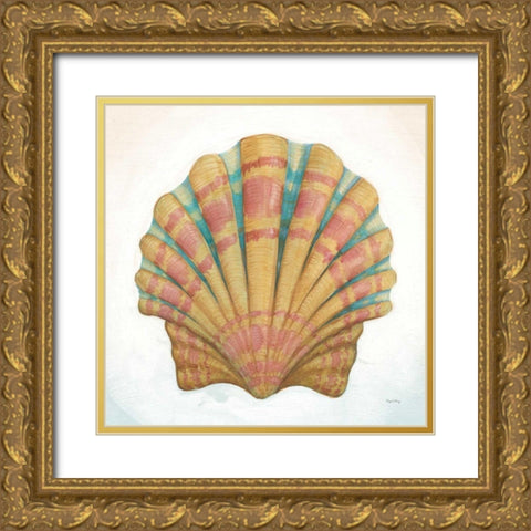 Boardwalk Scallop Gold Ornate Wood Framed Art Print with Double Matting by DeNeige, Elyse