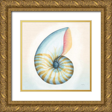 Boardwalk Nautilus Gold Ornate Wood Framed Art Print with Double Matting by DeNeige, Elyse